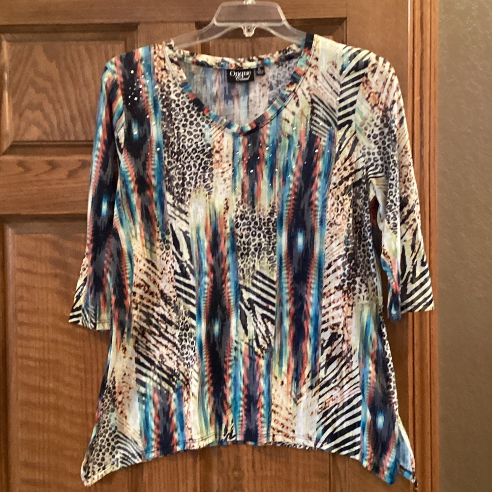 Onque Casuals Multicolor Patterned Women's Blouse